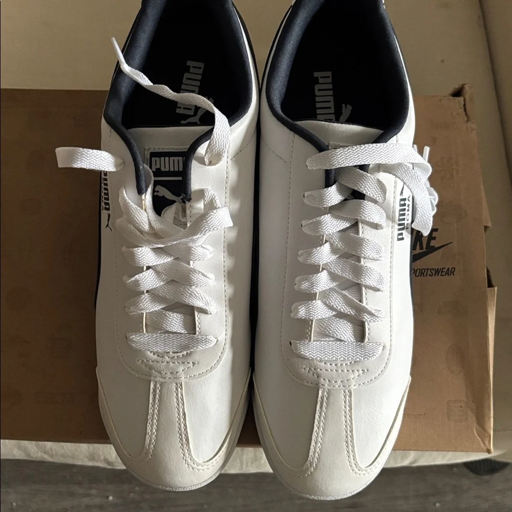 Puma Roma White and Navy Men's Sneakers - Picture 3 of 5